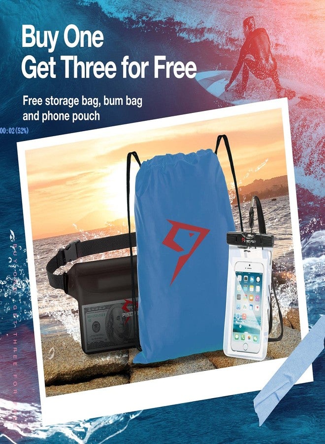 Piscifun Dry Bag Waterproof, Floating Dry Backpack, Lightweight Waterproof Dry Bag with Waist Pouch and Phone Case for Kayaking, Camping, Beach, Boating & Swimming for Men & Women Light Blue 20L - Image 5